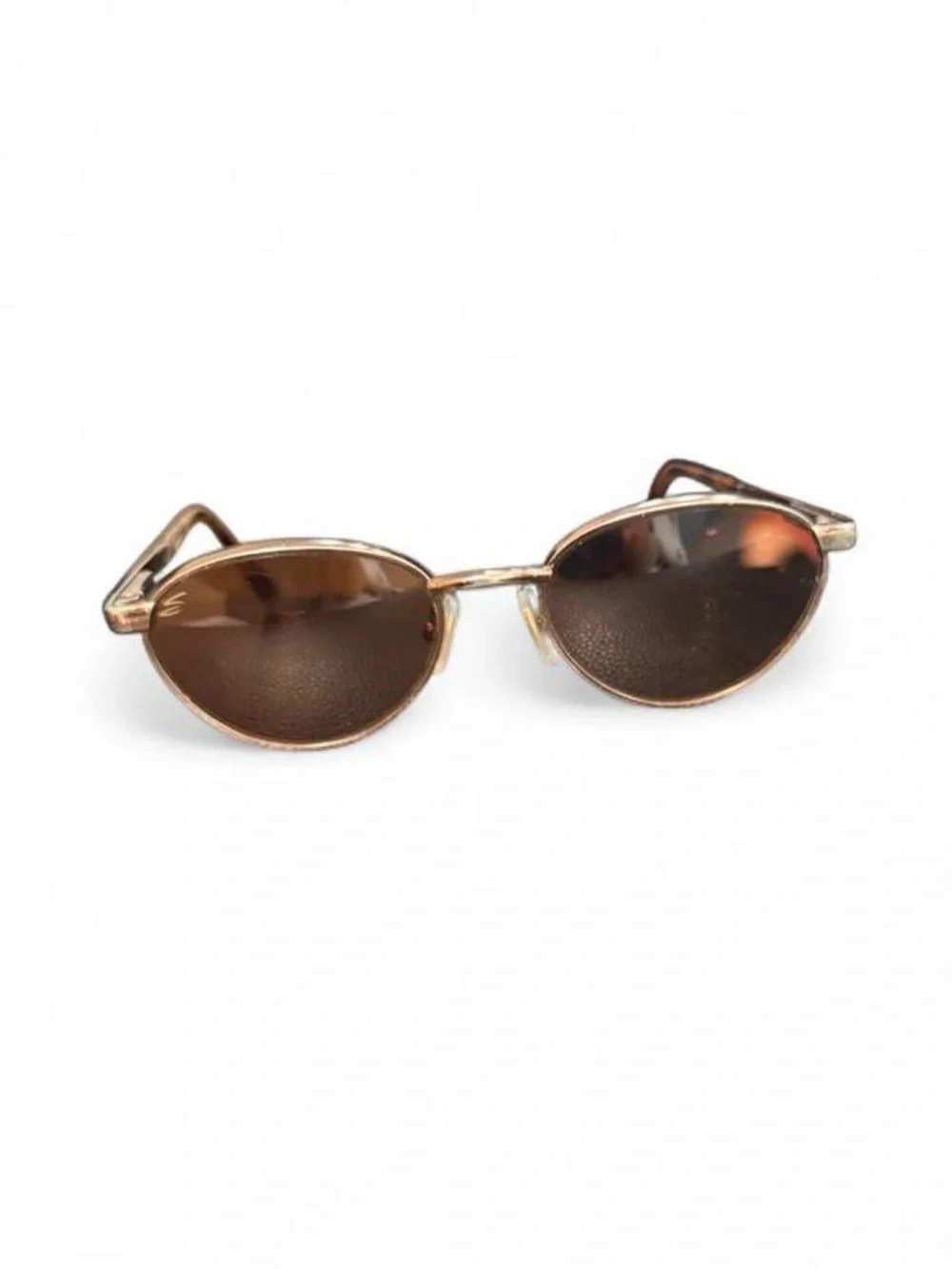 Vintage Serengeti 6475 Oval Sunglasses Gold Metal Frame Brown Driver Lenses USA